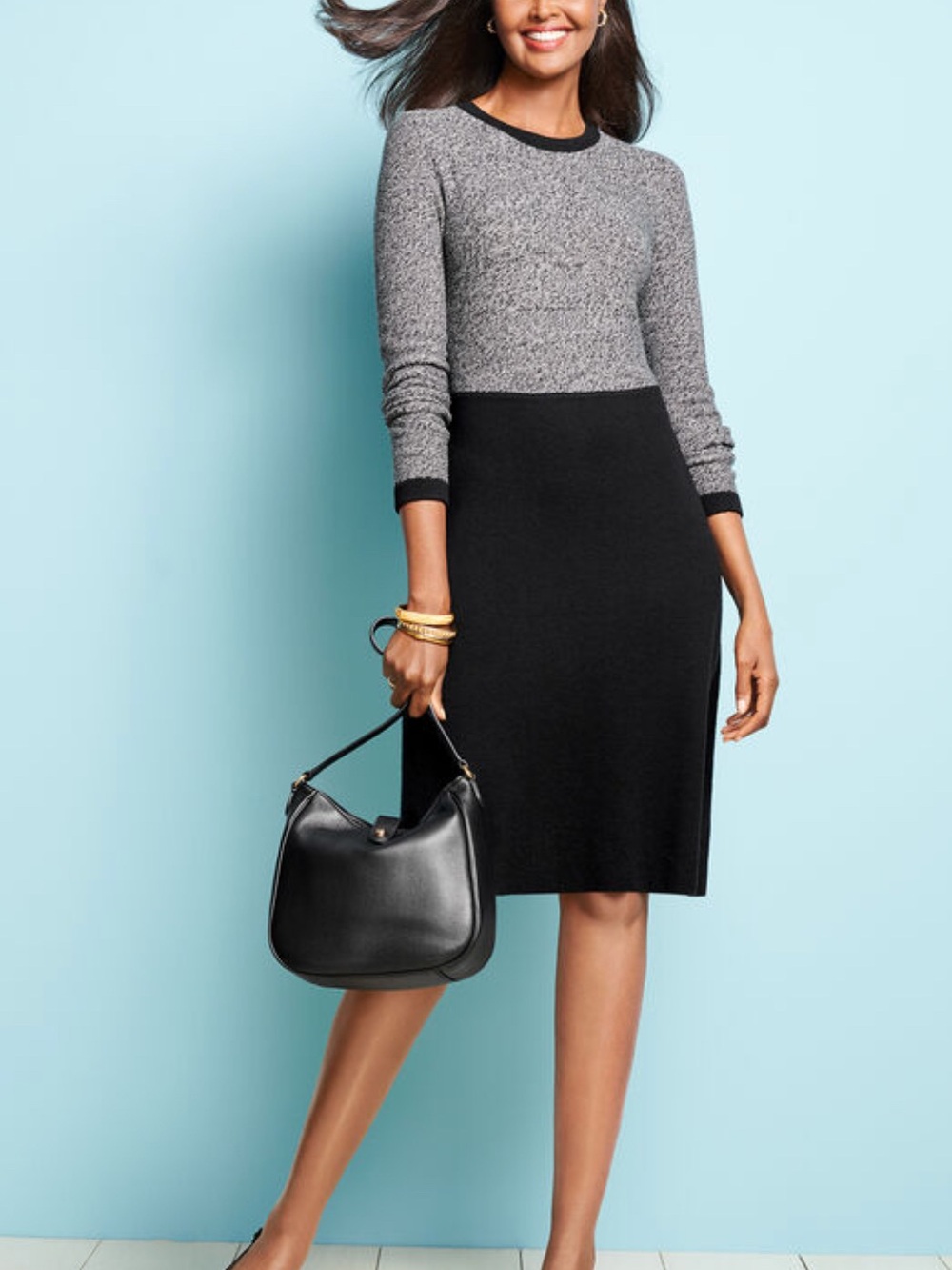 Talbots Black Leather Shoulder Bag